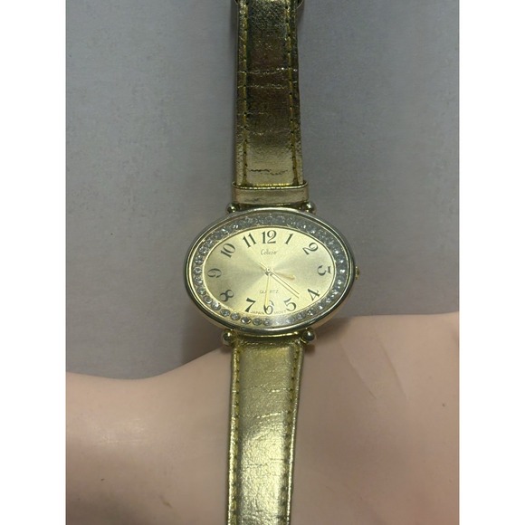 Watch Gold Tone Collezio Elegant Quartz Stainless Steel Back Needs Battery - Picture 2 of 12